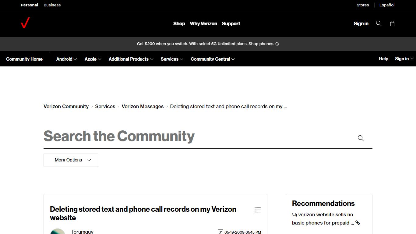 Deleting stored text and phone call records on my ... - Verizon